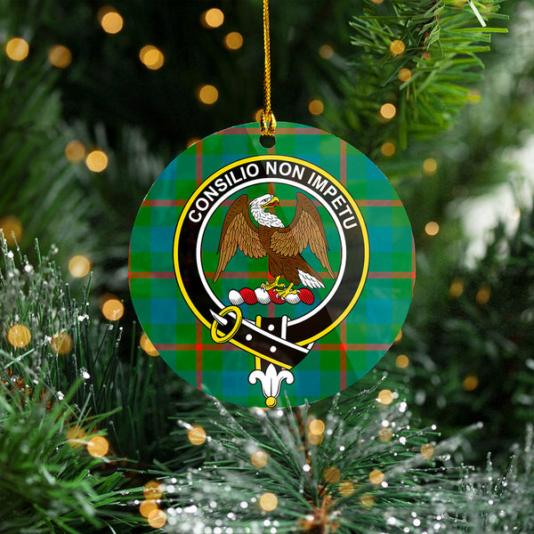 Agnew (MacAgnew) Ancient Clan Badge Tartan Plastic Christmas Ornaments