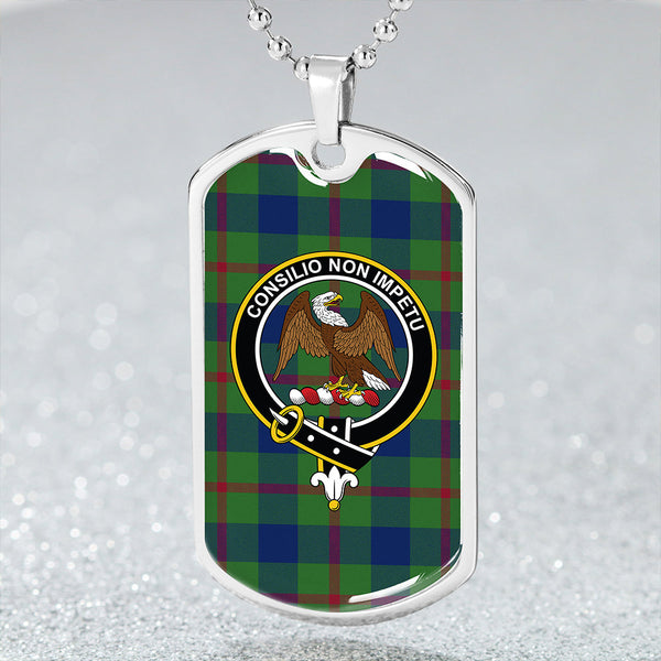 Agnew (MacAgnew) Modern Clan Badge Classic Tartan Dog Tag Necklace