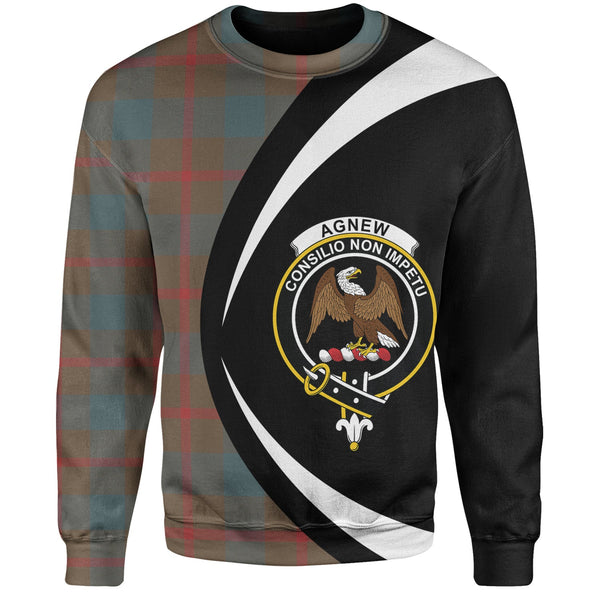 Agnew (MacAgnew) Weathered Clan Badge Tartan Sweatshirt Circle Style Personalized