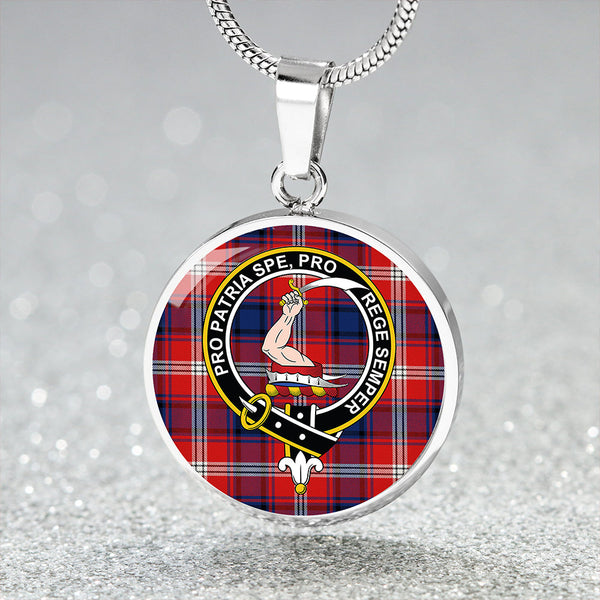 Ainslie 1992 Modern Clan Badge Tartan Classic Circle Necklace