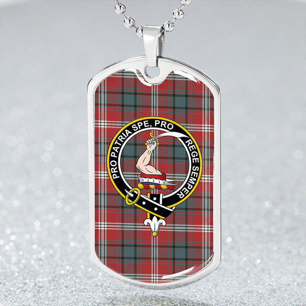 Ainslie Ancient Clan Badge Classic Tartan Dog Tag Necklace