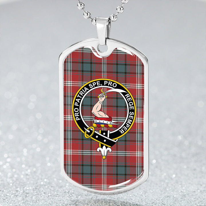 Ainslie Ancient Clan Badge Classic Tartan Dog Tag Necklace