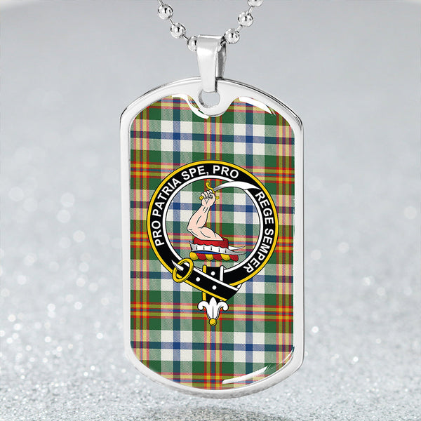 Ainslie Lake Modern Clan Badge Classic Tartan Dog Tag Necklace