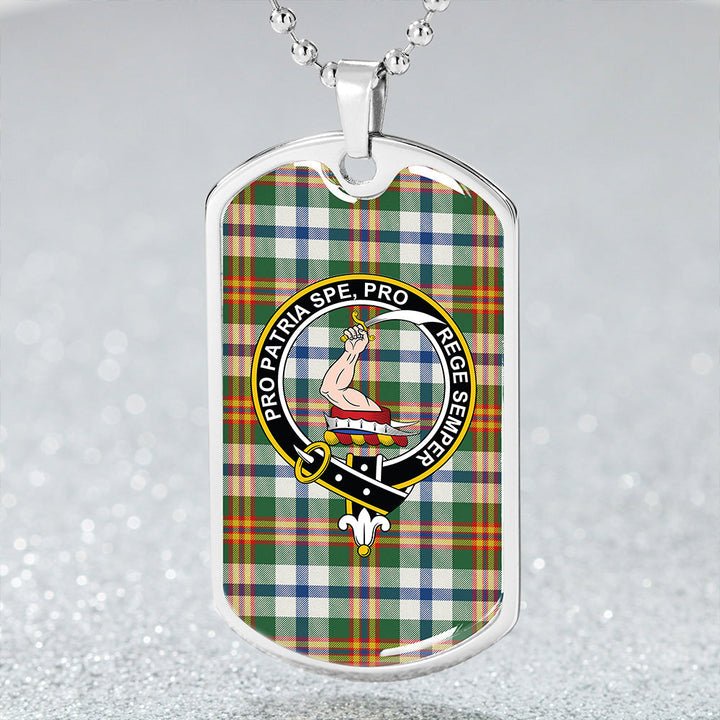 Ainslie Lake Modern Clan Badge Classic Tartan Dog Tag Necklace