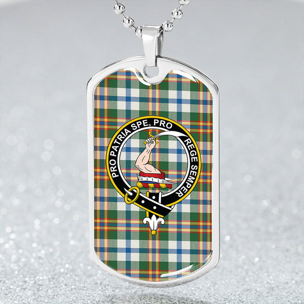 Ainslie Lake Weathered Clan Badge Classic Tartan Dog Tag Necklace