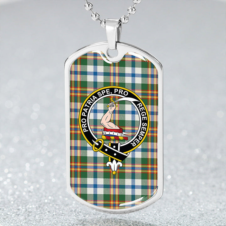 Ainslie Lake Weathered Clan Badge Classic Tartan Dog Tag Necklace