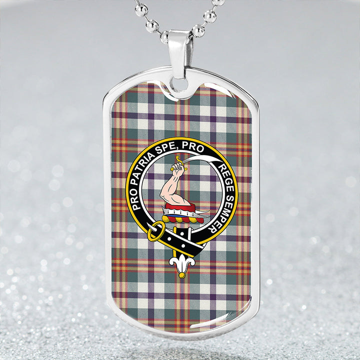 Ainslie Modern Clan Badge Classic Tartan Dog Tag Necklace