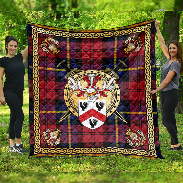 Aitken Modern Clan Badge Tartan Premium Quilt Celtic Shield