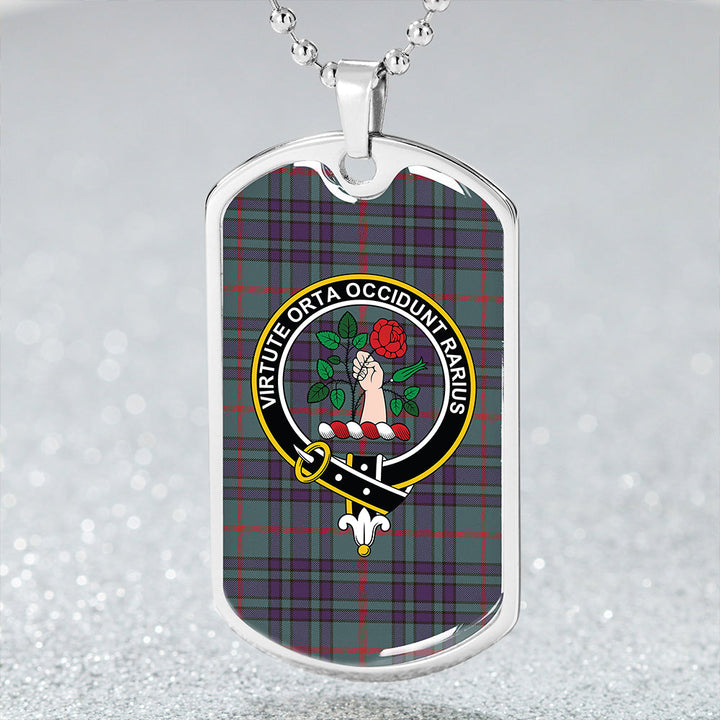 Aiton Weathered Clan Badge Classic Tartan Dog Tag Necklace