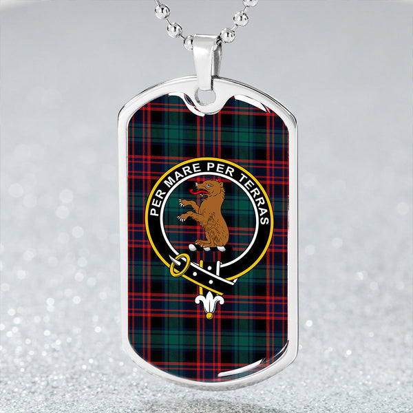 Alexander Hunting Modern Clan Badge Classic Tartan Dog Tag Necklace