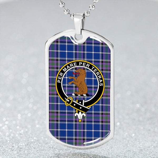 Alexander of Menstry Ancient Clan Badge Classic Tartan Dog Tag Necklace