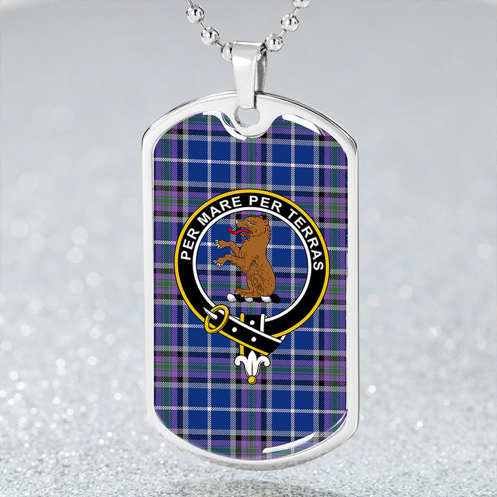 Alexander of Menstry Ancient Clan Badge Classic Tartan Dog Tag Necklace