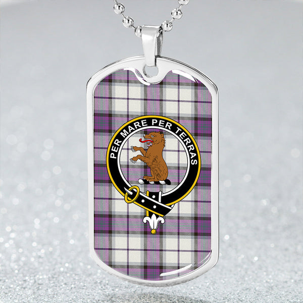 Alexander of Menstry Dress Weathered Clan Badge Classic Tartan Dog Tag Necklace