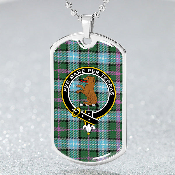 Alexander of Menstry Hunting Ancient Clan Badge Classic Tartan Dog Tag Necklace