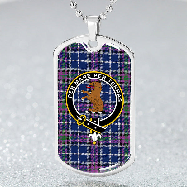 Alexander of Menstry Modern Clan Badge Classic Tartan Dog Tag Necklace