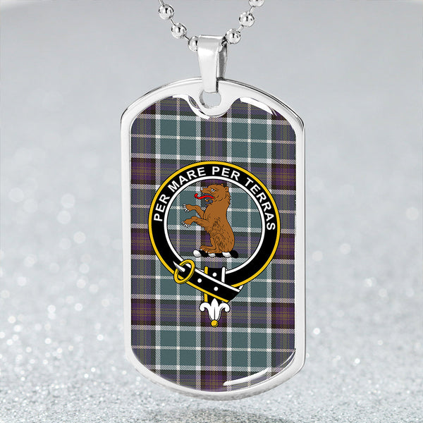 Alexander of Menstry Weathered Clan Badge Classic Tartan Dog Tag Necklace
