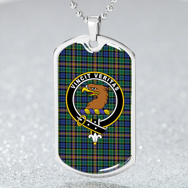 Allison Clan Badge Classic Tartan Dog Tag Necklace
