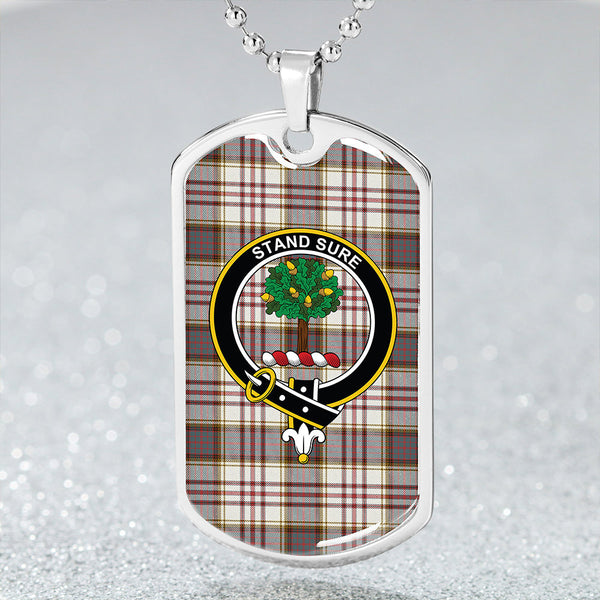 Anderson Arisaid Weathered Clan Badge Classic Tartan Dog Tag Necklace