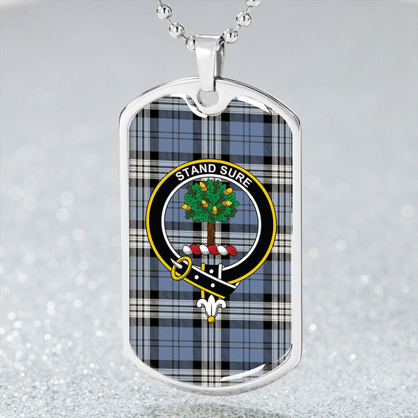 Anderson Blue Ancient Clan Badge Classic Tartan Dog Tag Necklace