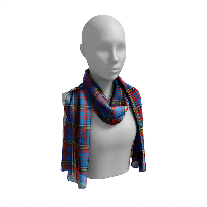 Anderson Blue Westwood Modern Tartan Classic Silk Habotai Long Scarf