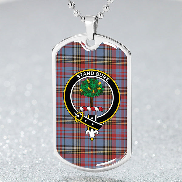 Anderson Blue Westwood Weathered Clan Badge Classic Tartan Dog Tag Necklace