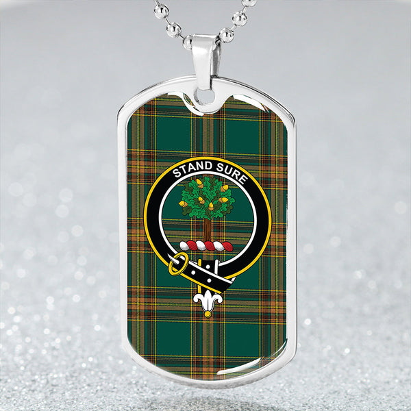 Anderson Green Modern Clan Badge Classic Tartan Dog Tag Necklace