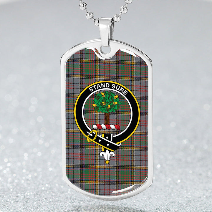Anderson Grey Ancient Clan Badge Classic Tartan Dog Tag Necklace