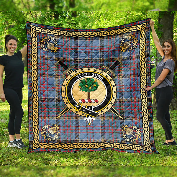 Anderson Old Weathered Clan Badge Tartan Premium Quilt Celtic Shield