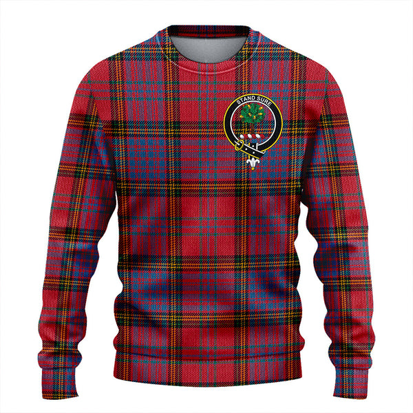 Anderson of Kinneddar Red Ancient Clan Badge Tartan Knitted Sweater