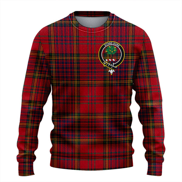 Anderson of Kinneddar Red Modern Clan Badge Tartan Knitted Sweater