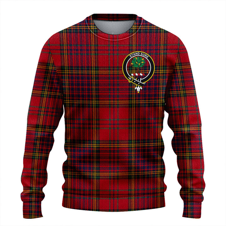 Anderson of Kinneddar Red Modern Clan Badge Tartan Knitted Sweater
