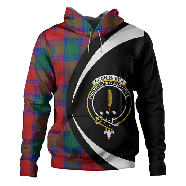 Auchinleck Clan Badge Tartan Hoodie Circle Style