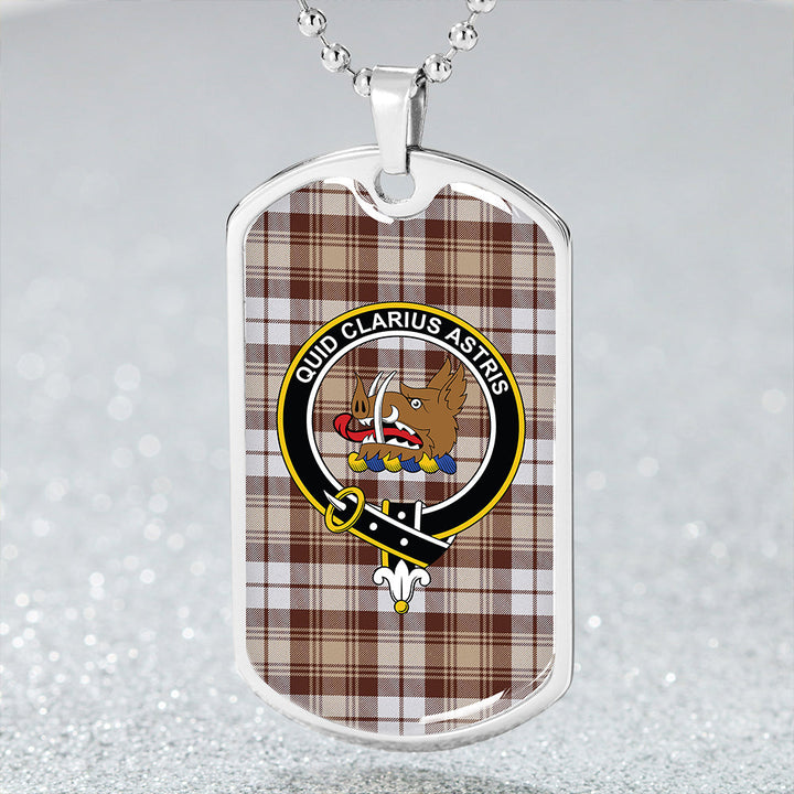 Baillie Dress Modern Clan Badge Classic Tartan Dog Tag Necklace