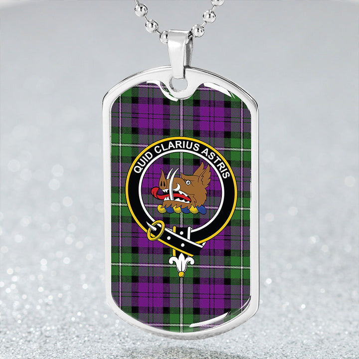 Baillie (Highland Society of London) Ancient Clan Badge Classic Tartan Dog Tag Necklace