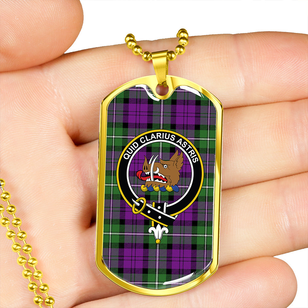 Hunter 1775 (Michael 1775) Ancient Tartan Crest Dog Tag Necklace main image 0