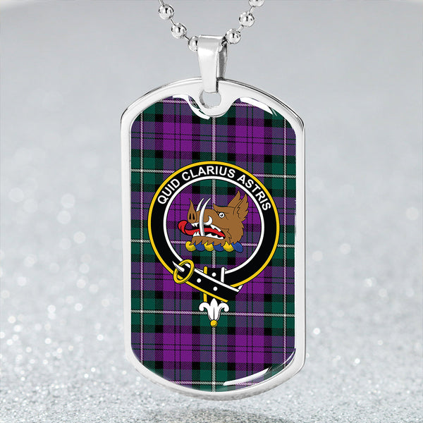 Baillie (Highland Society of London) Modern Clan Badge Classic Tartan Dog Tag Necklace