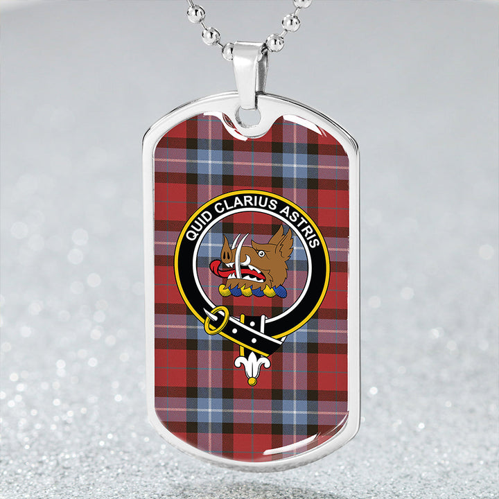 Baillie of Polkemmet Red Clan Badge Classic Tartan Dog Tag Necklace