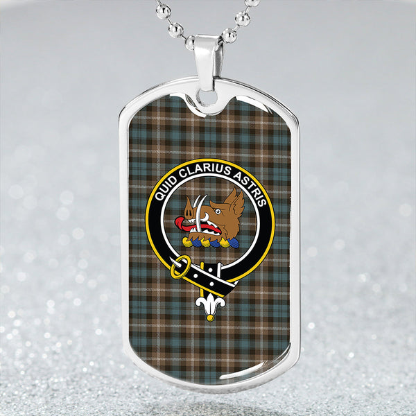 Baillie of Polkemmet Weathered Clan Badge Classic Tartan Dog Tag Necklace
