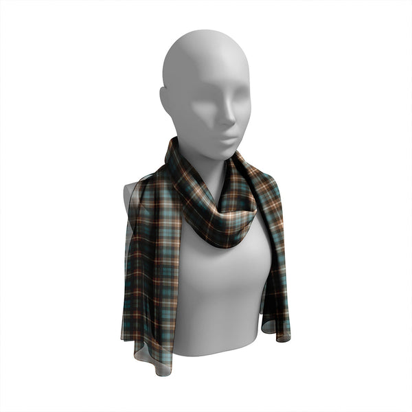 Baillie of Polkemmet Weathered Tartan Classic Silk Habotai Long Scarf
