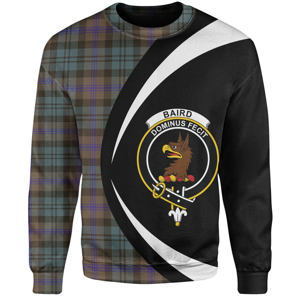 Baird (Baines) Weathered Clan Badge Tartan Sweatshirt Circle Style Personalized