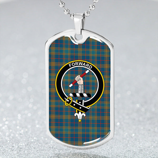 Balfour Blue Ancient Clan Badge Classic Tartan Dog Tag Necklace