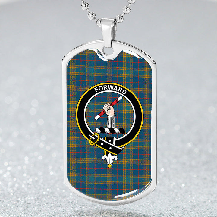 Balfour Blue Ancient Clan Badge Classic Tartan Dog Tag Necklace