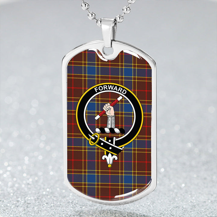 Balfour Modern Clan Badge Classic Tartan Dog Tag Necklace