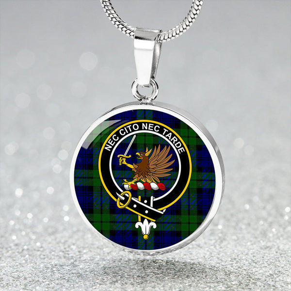 Bannatyne Clan Badge Tartan Classic Circle Necklace