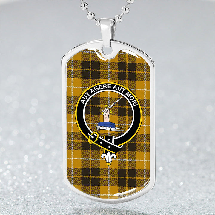 Barclay Dress Weathered Clan Badge Classic Tartan Dog Tag Necklace
