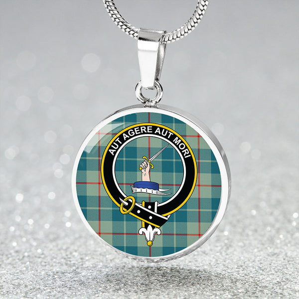 Barclay Hunting #2 Ancient Clan Badge Tartan Classic Circle Necklace