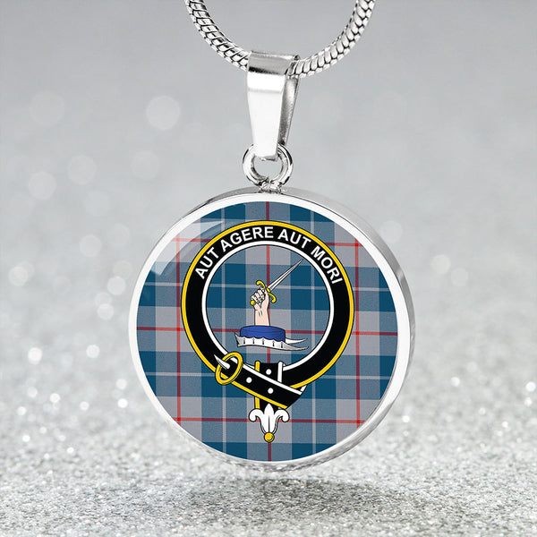 Barclay Hunting #2 Modern Clan Badge Tartan Classic Circle Necklace
