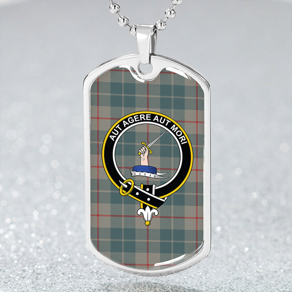 Barclay Hunting #2 Weathered Clan Badge Classic Tartan Dog Tag Necklace
