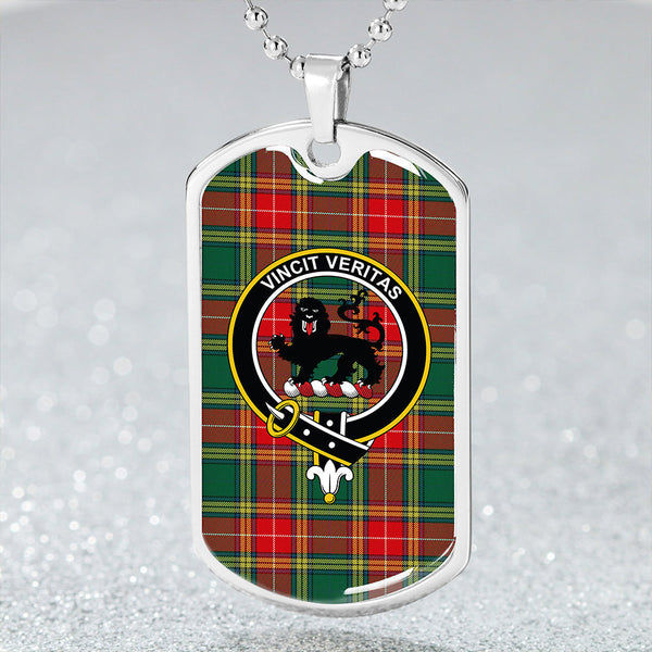 Baxter Modern Clan Badge Classic Tartan Dog Tag Necklace