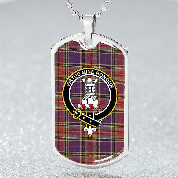 Beaton Weathered Clan Badge Classic Tartan Dog Tag Necklace